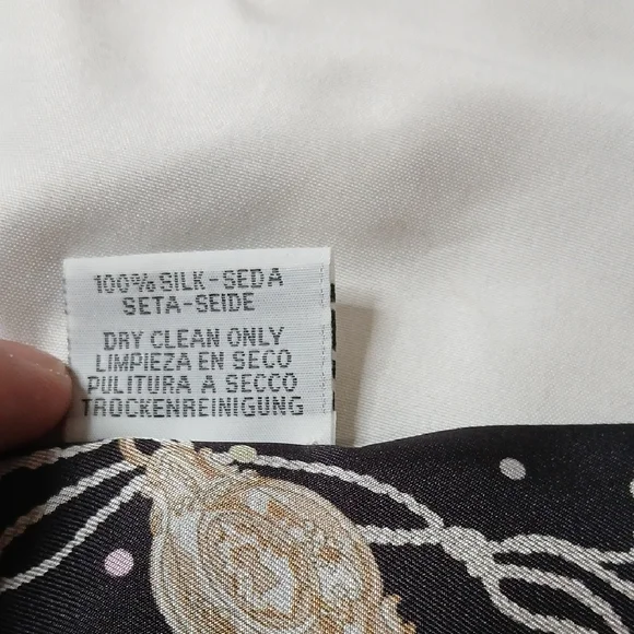 Hermes "Les Clés A Pois" Black Silk Twilly - Picture 5 of 5